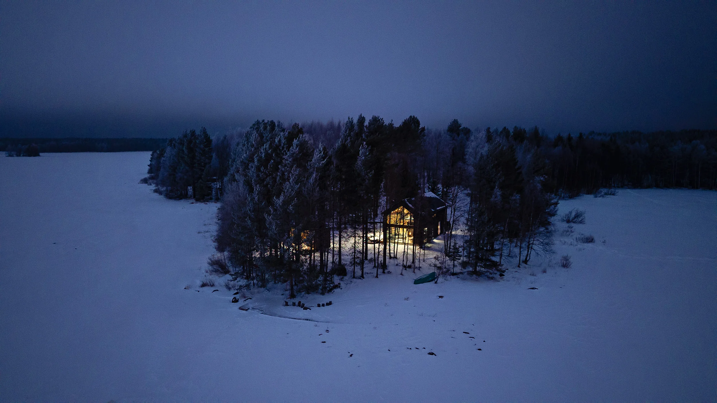 Villa Lehtoniemi Oulujärven rannalla ilmakuva
